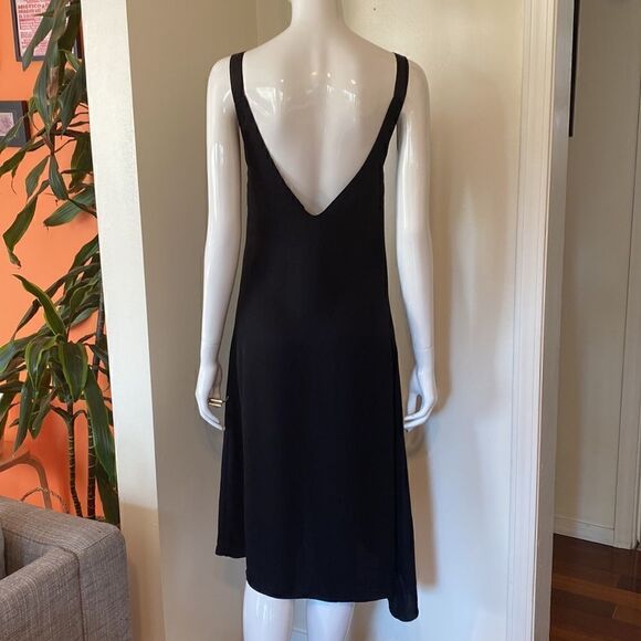 Rag & Bone Zoe Black Flowy Asymmetrical Slip Midi Dress Size Petite Small - Picture 5 of 12